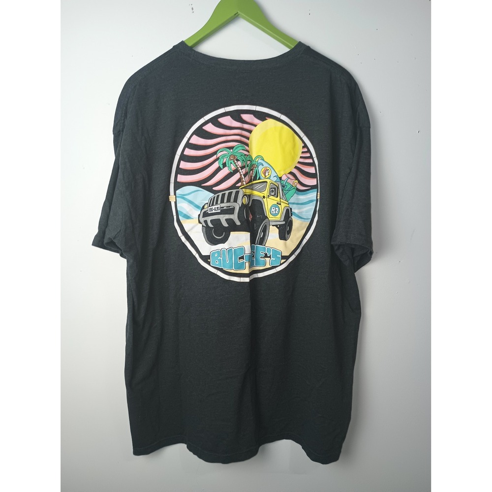 Buc-ees Mens 3XL T-Shirt Charcoal Gray Beach Off-Road Vehicle Graphic Tee
